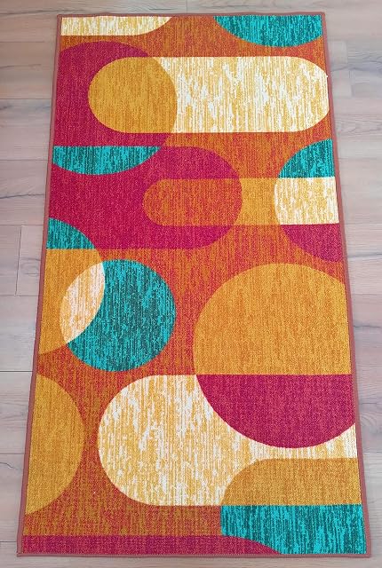 BuyElegant Non Slip J2010C Polyester Area Rug Geometry Shapes Carpet for Bedroom Lounge Playmat Yoga Mat Super Absorbent 150 x 80 cm