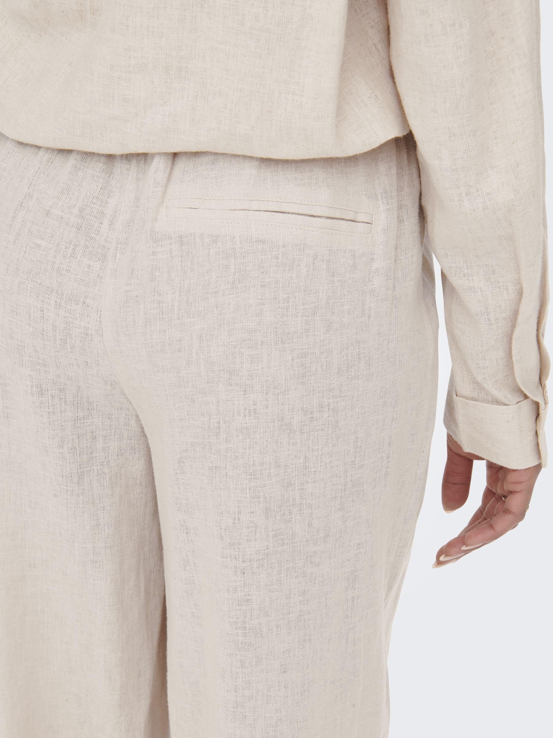 ONLY Onltokyo Hw Linen Blend St Pant Pnt Noos - Spodnie Kobiety