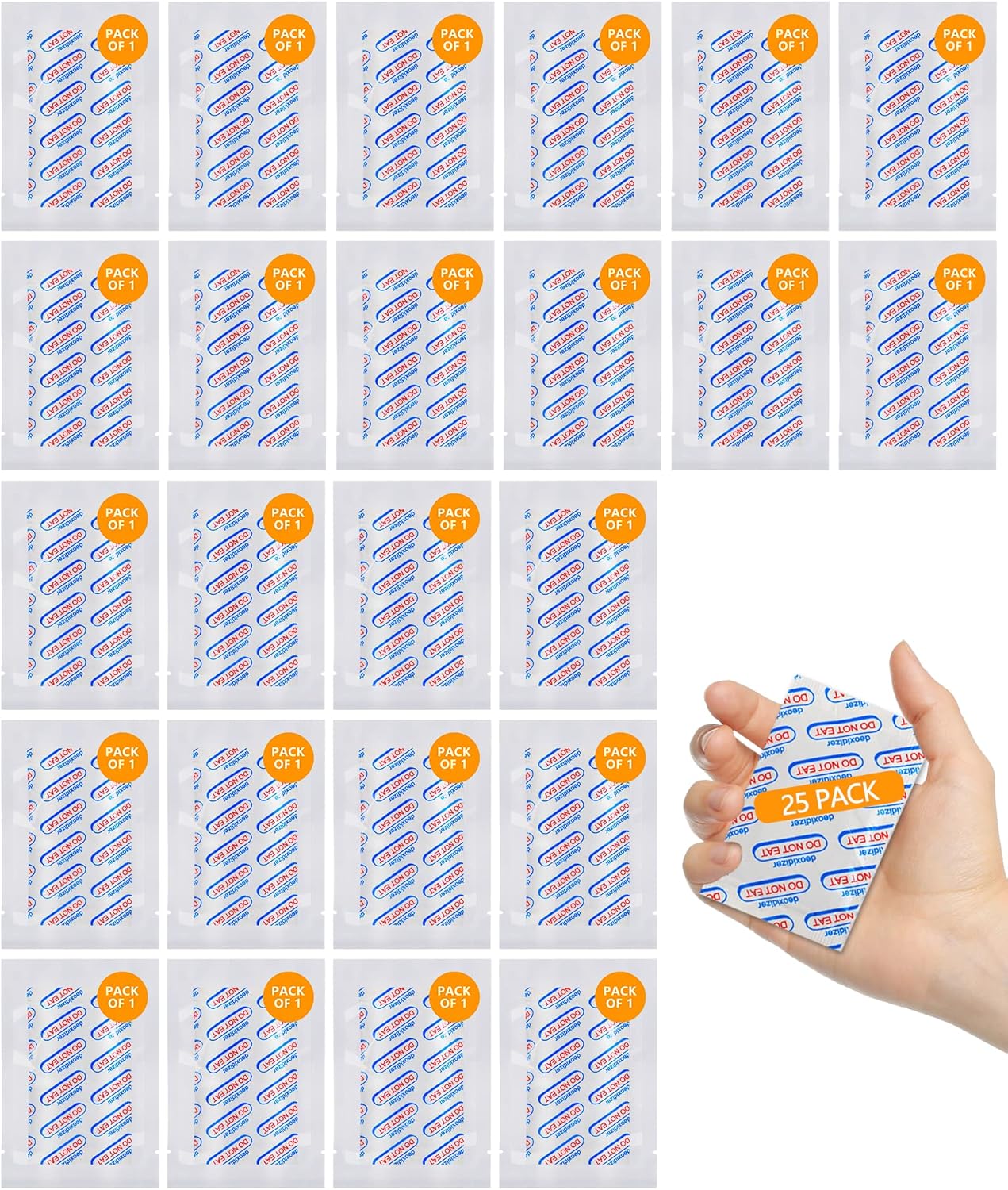 2000cc Oxygen Absorbers for Food Storage, 25 Count