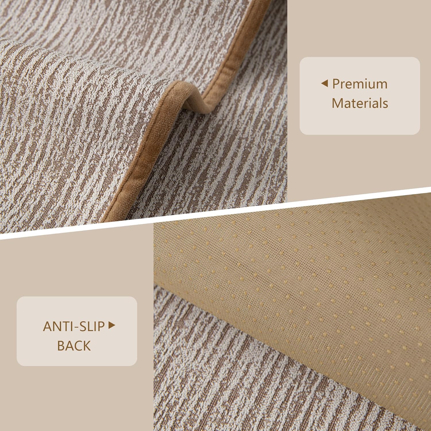 MEETSKY Couch Covers for 3 Cushion Sofa Pet Friendly, Non Slip Couch Cover for Dogs Washable, Soft Sofa Covers Couch Protector Covers, Dog Mat for Couches, Khaki, 35" x 94" (Only 1 Piece)