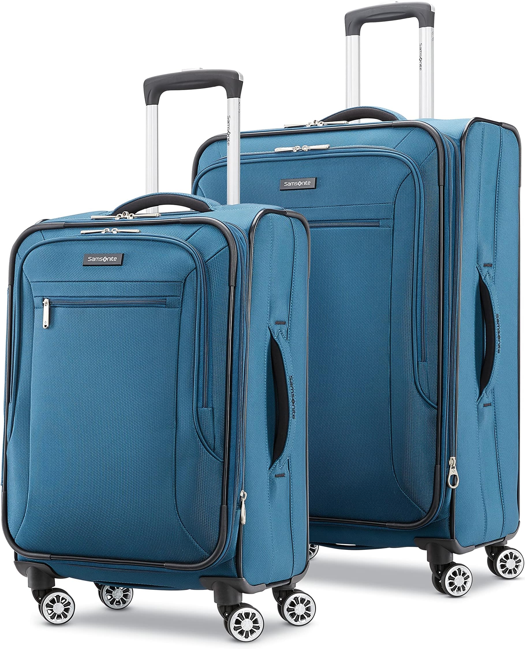 Ascella X Softside Expandable Luggage with Spinners, Teal, 2PC SET (Carry-on/Medium)