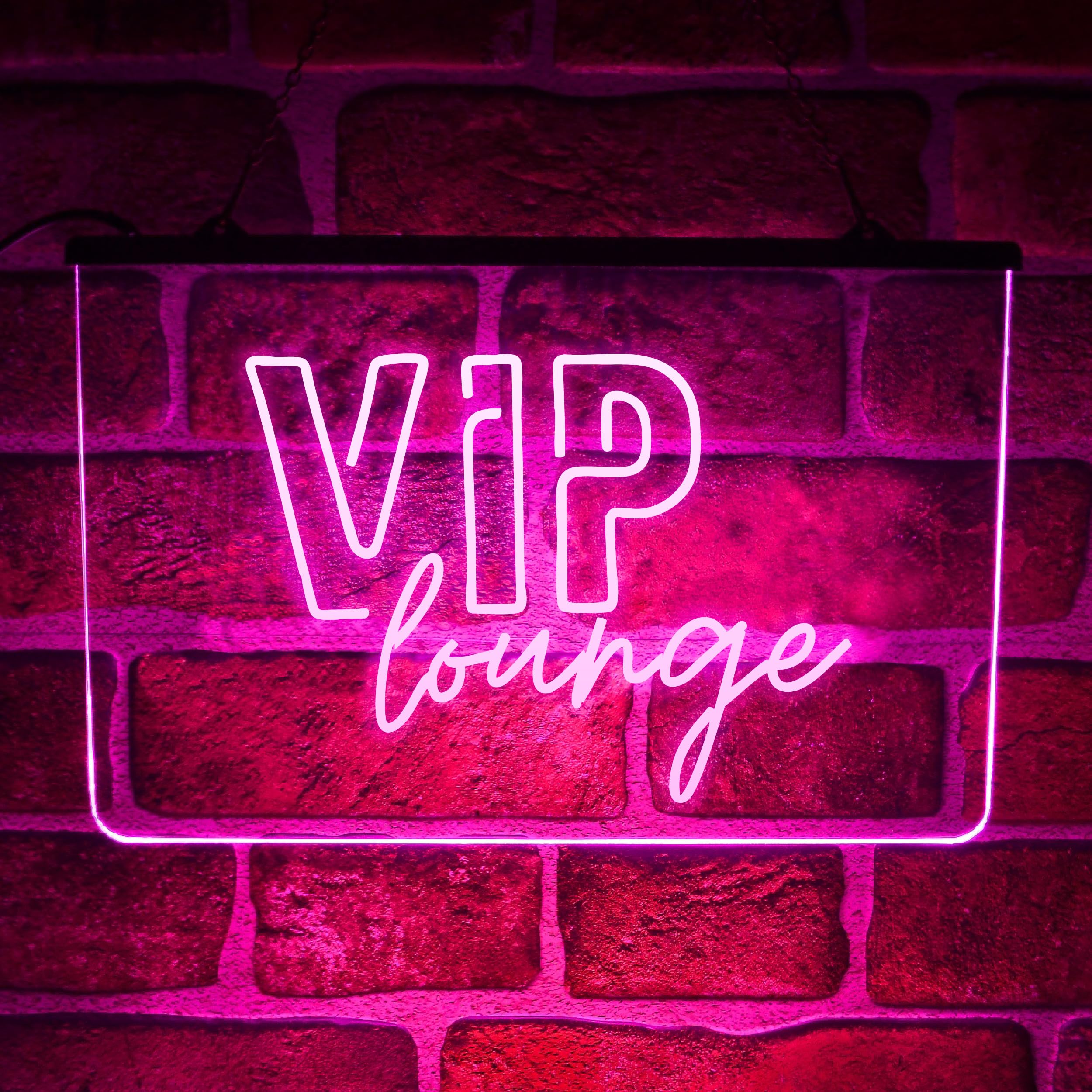 VIP Lounge LED Neon Light Up Sign | Multicolour Hanging Wall Decor for Bedroom, Bar, Party, Window or Home Décor | USB Powered (White)