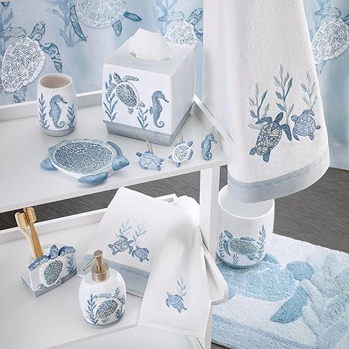 Miniatura 2 de Avanti Linens - Cesta de basura, papelera decorativa, decoración de baño Sealife (colección Caicos)