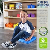 Vista 6 de Factory Direct Partners SoftScape - Cojines de piso cuadrados de 15 pulgadas con asas para salón de clases; asientos flexibles para guardería