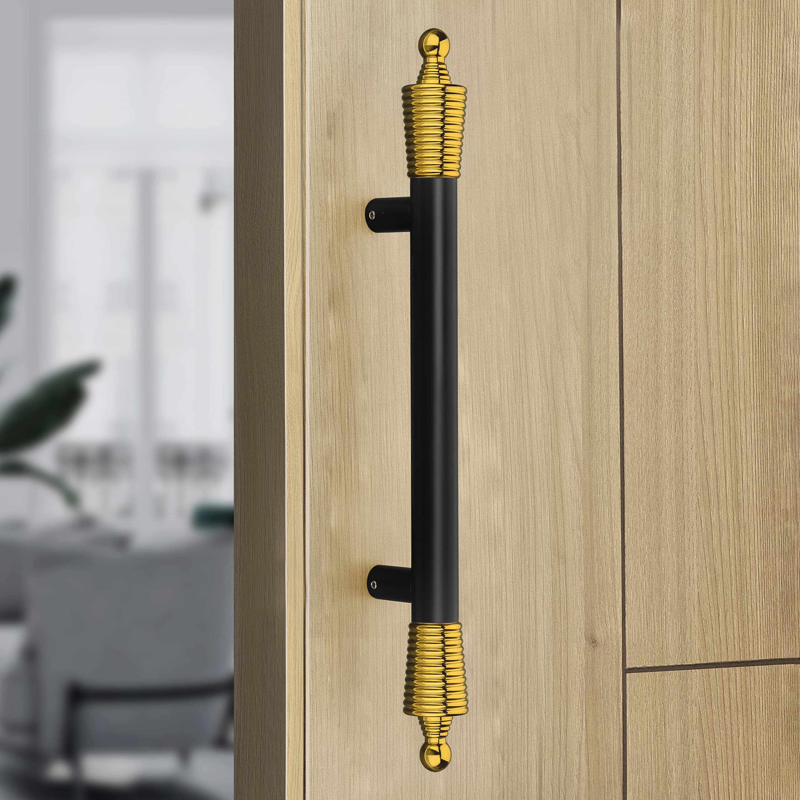 Plantex Heavy Duty Door Handle for Main Door/14-inches Main Door Handle/Pull Push Door Handle for Wooden & Glass Door - Pack of 1 (Black and Gold) - 3 Years Warranty (B0C6F28DLX) Amazon Price History, Amazon Price Tracker