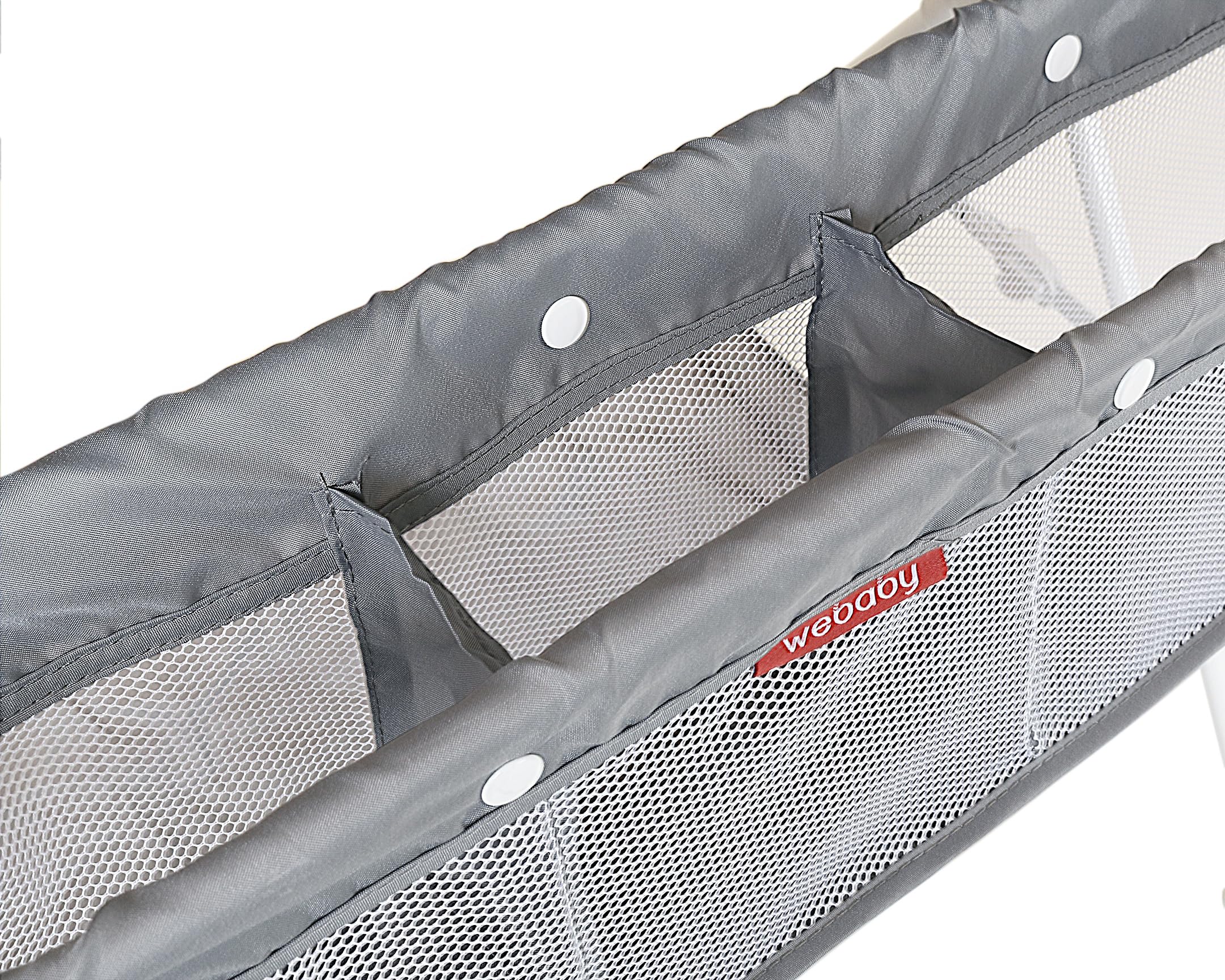 WEBABY - Cambiador bebé plegable acero - Blanco/Gris - 80 x 68 x 103 cm