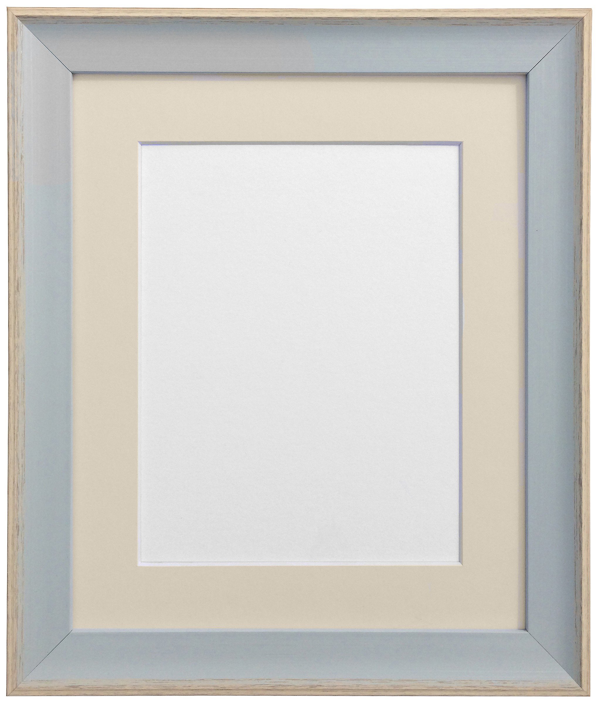 AP-3016 Beach Hut Blue Picture Photo Frame with Ivory Mount 14"x11" for Pic Size 10"x8"