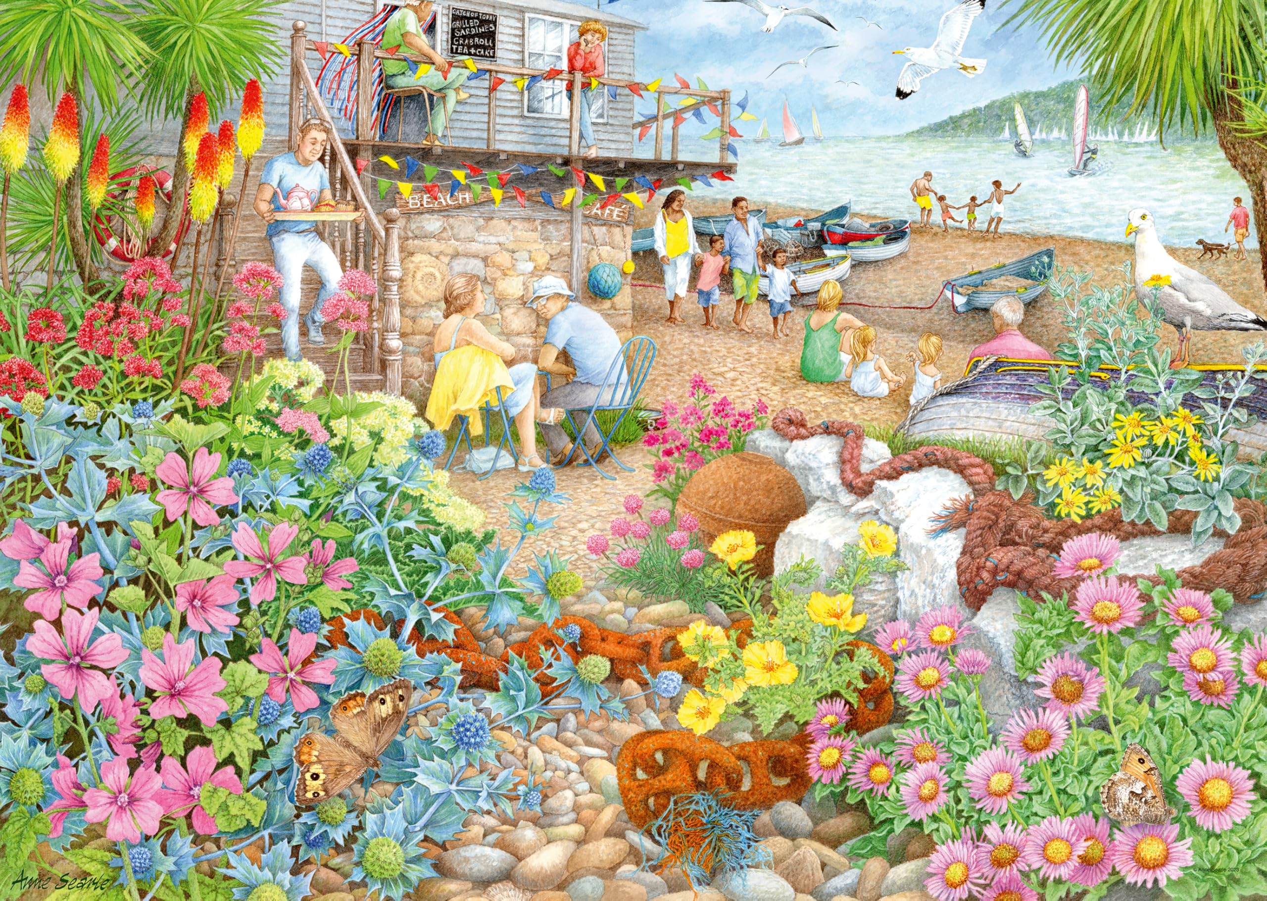 Ravensburger Cosy Café No.1 Beach Garden Café 1000 Piece Jigsaw Puzzles for Adults and Kids Age 12 Years Up