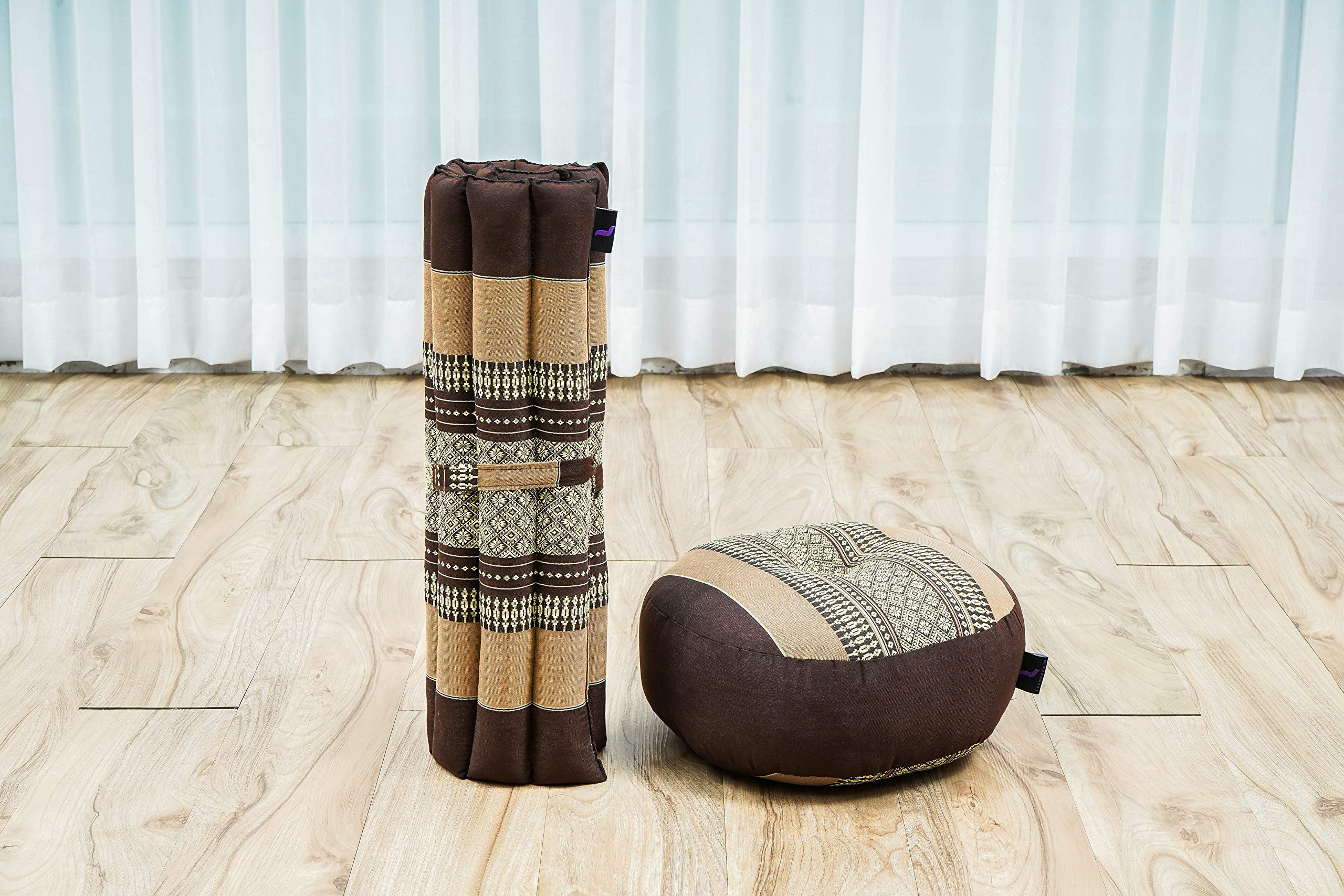 Leewadee Set Meditación Compacto Zafu & Zabuton - Pequeño Cojín Kapok Yoga Zen Zazen