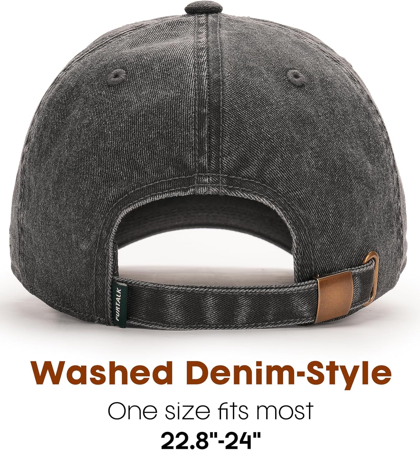 FURTALK Mountain Embroidery Baseball Cap Washed Denim-Style Dad Hat Distressed Unisex Golf Hat - Image 3