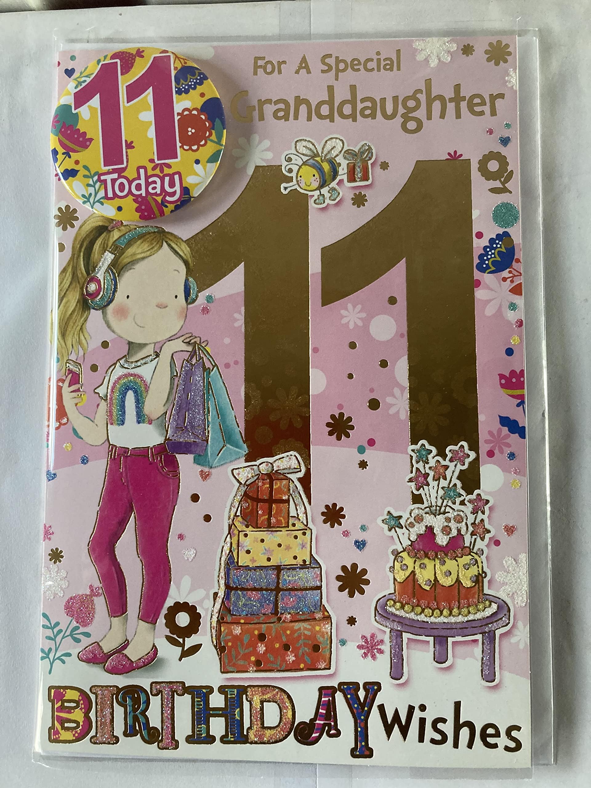 granddaughter-11th-birthday-card-and-badge-11-today-girl-with-cake-9x6