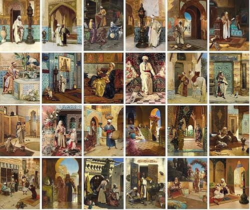 Miniatura 4 de Calcomanías grandes (24 piezas de 2.5 x 3.5 pulgadas), retratos de personas rurales, museo antiguo, pintura, arte retro, reimpresión