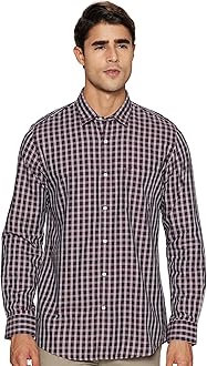 Peter England Men's Slim Fit Full Sleeve Checkered Casual Shirt | 100% Cotton | Premium Twill Weave