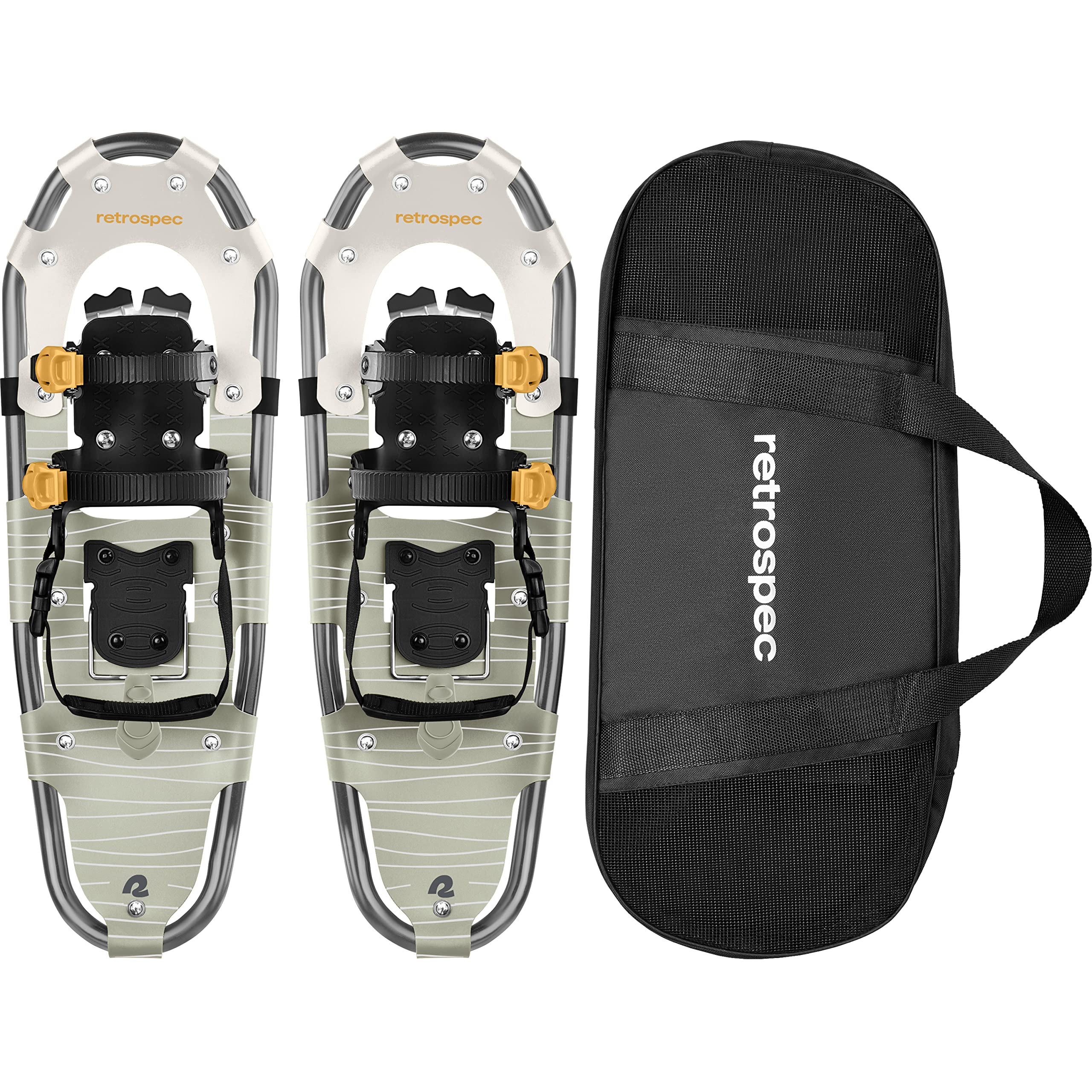 Retrospec Drifter Plus 23/25 Inch Snowshoes - Backcountry Hiking and Mountaineering Show Shoes for Adults - Durable All Terrain with Heel Lift & Carry Bag for Winter Hiking & Trekking