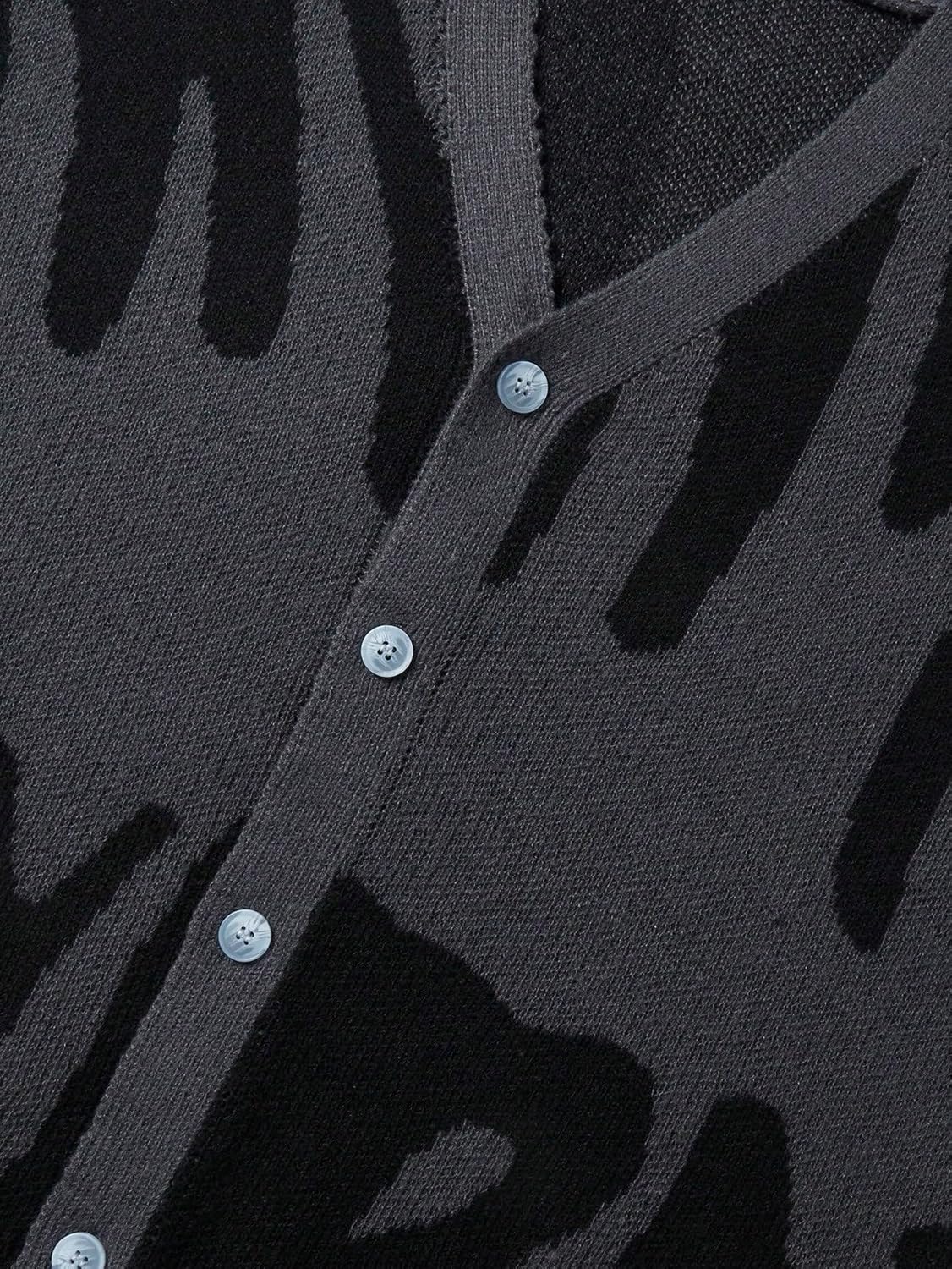 SHENHE Men's Graphic Sweater Button Down Long Sleeve V Neck Cardgian Sweater Streetwear - Image 4