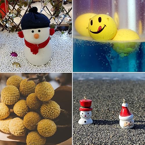 Miniatura 5 de Paquete de 200 bolas de espuma en blanco de 0.6 pulgadas para decoración artística, bolas de espuma pequeñas de poliestireno para esferas de Pascua