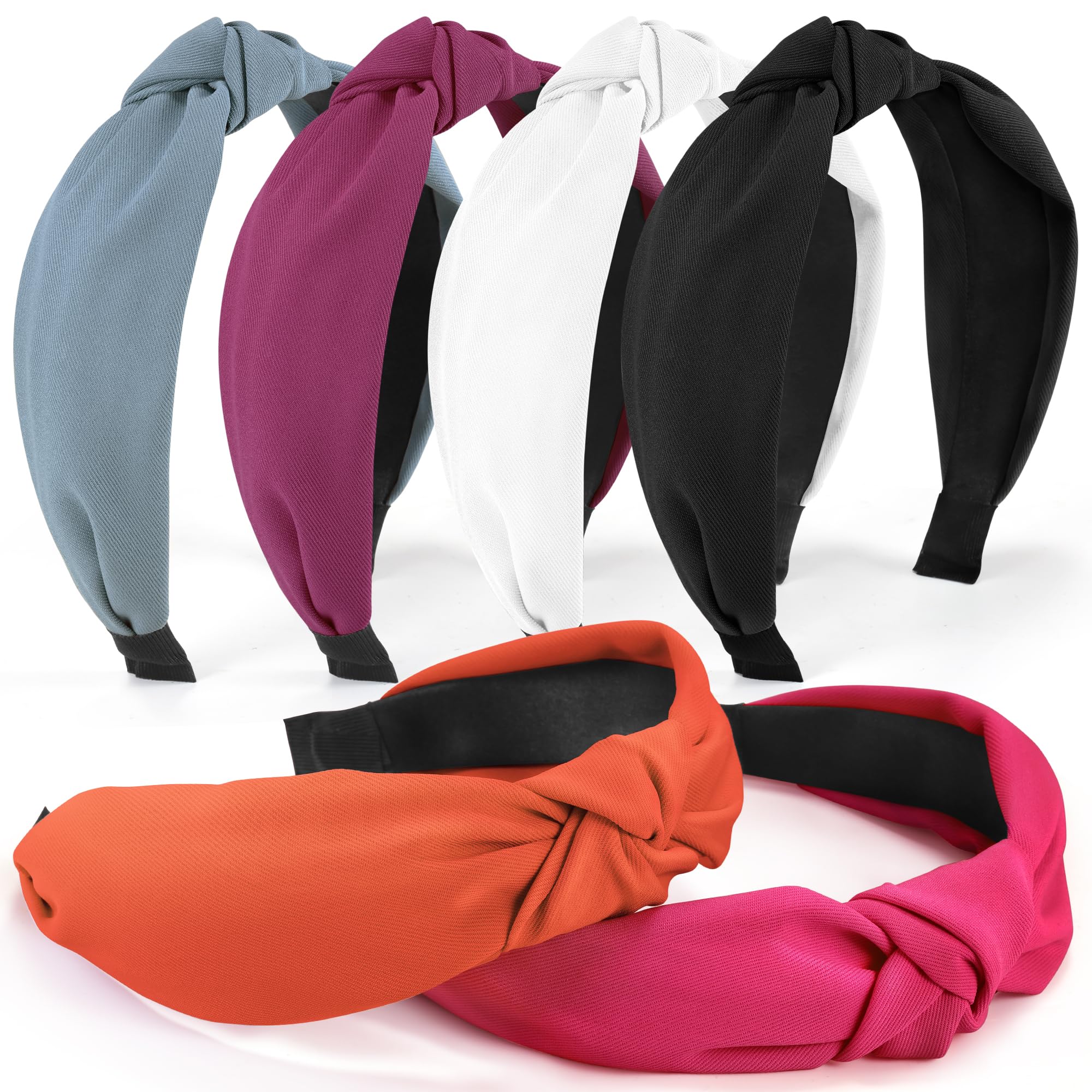 DiyJibb Stirnbänder für Damen und Mädchen – 6 Stück stilvolle Top geknotete Stirnbänder – geknotetes Stirnband für Frauen – Stirnbänder breites Haarband Haarschmuck