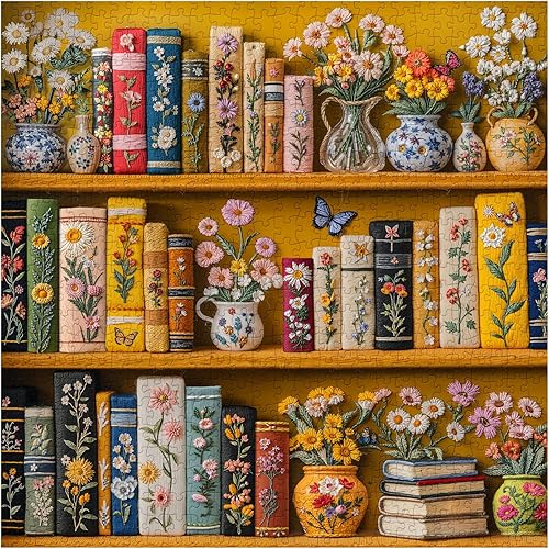Miniatura 2 de Rompecabezas vintage de 1000 piezas con páginas de flores silvestres para adultos, rompecabezas de arte de libro de flores de plantas, rompecabezas