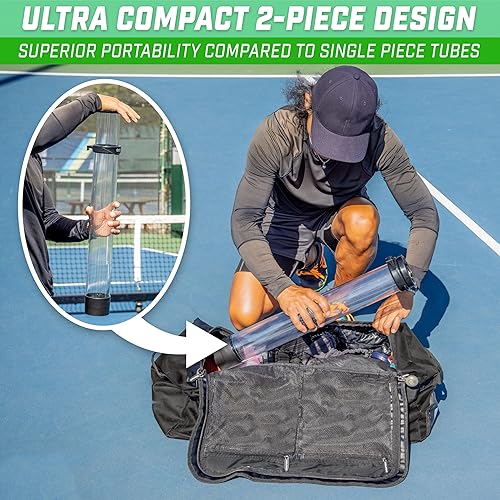Miniatura 4 de GoSports Tubo de recogida de pickleball y tenis - Retreiver y soporte de pelotas, se adapta a 14 pelotas de pickleball o 17 pelotas de tenis, no