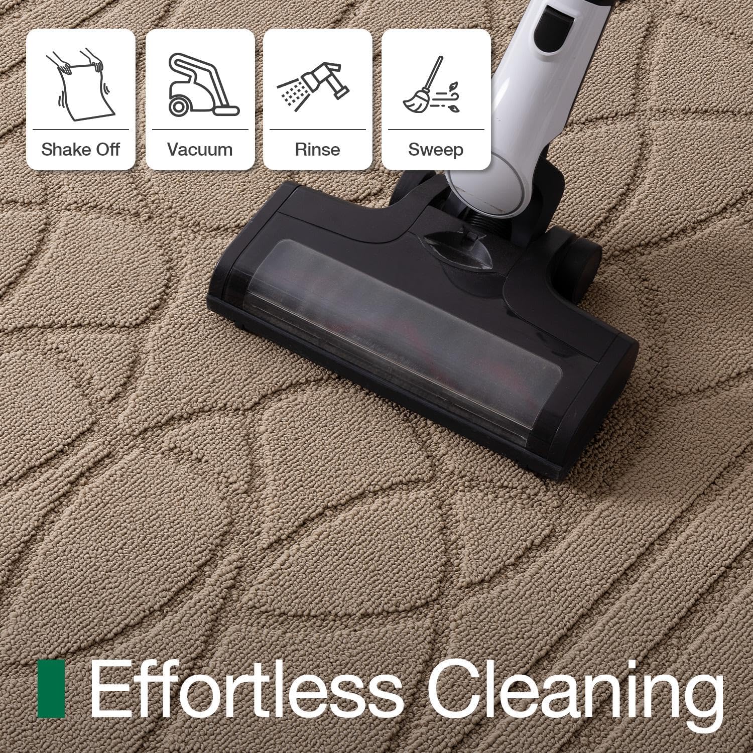 LUMI Door Mat Indoor Entrance 24"x36", Front Welcome Mat with Non-Slip Rubber Backing, Low Profile Dirt Trapper Inside Doormat for Entrance, Garage, Patio, Beige - Image 4