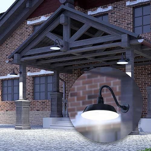 Miniatura 7 de 14pulgadas. RLM Warehouse - Pantalla con brazo de cuello de cisne y bombilla Led A19 5000K de 9W