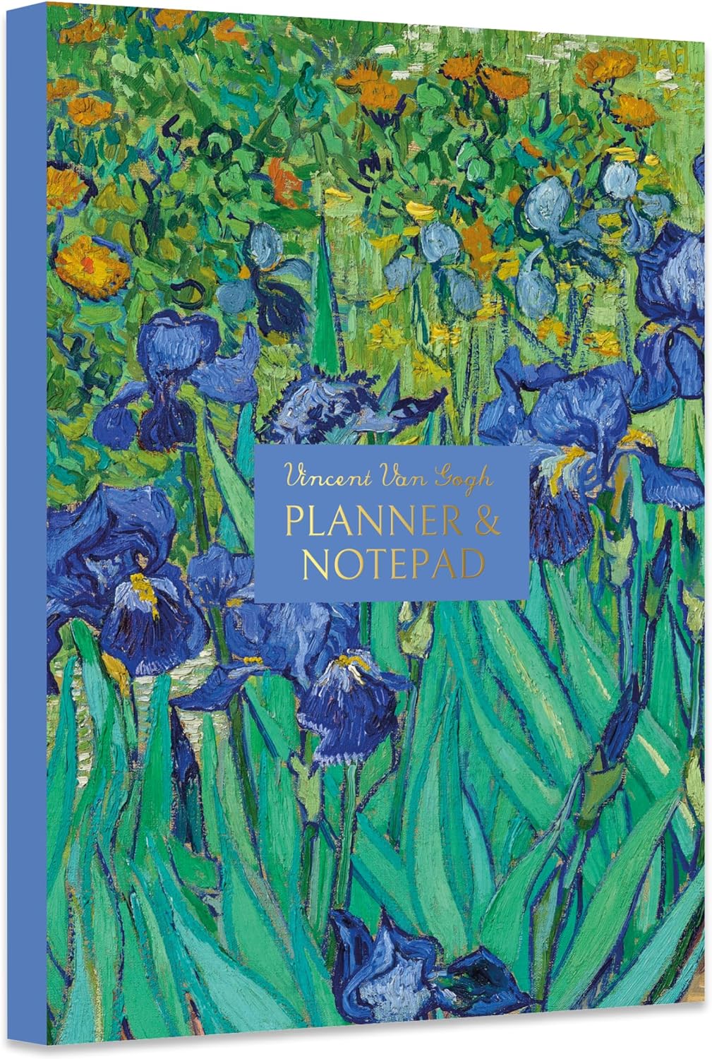 A5 Planner and Notepad with Sticky Notes - Van Gogh Irises Design