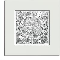 Vista 140 de O3 Design Studio Mapa de corte de papel Madrid negro mate de 20 x 20 pulgadas