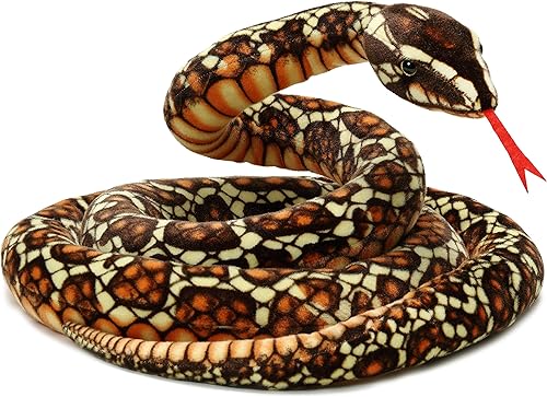 Bernard The Brown Python - Serpiente de peluche de 9 5 pies de largo