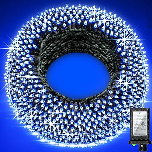 Guirnalda de 1500 luces led de Navidad para exteriores, 8 modos profesionales, temporizador, enchufe para exteriores, impermeable, patio, árbol,