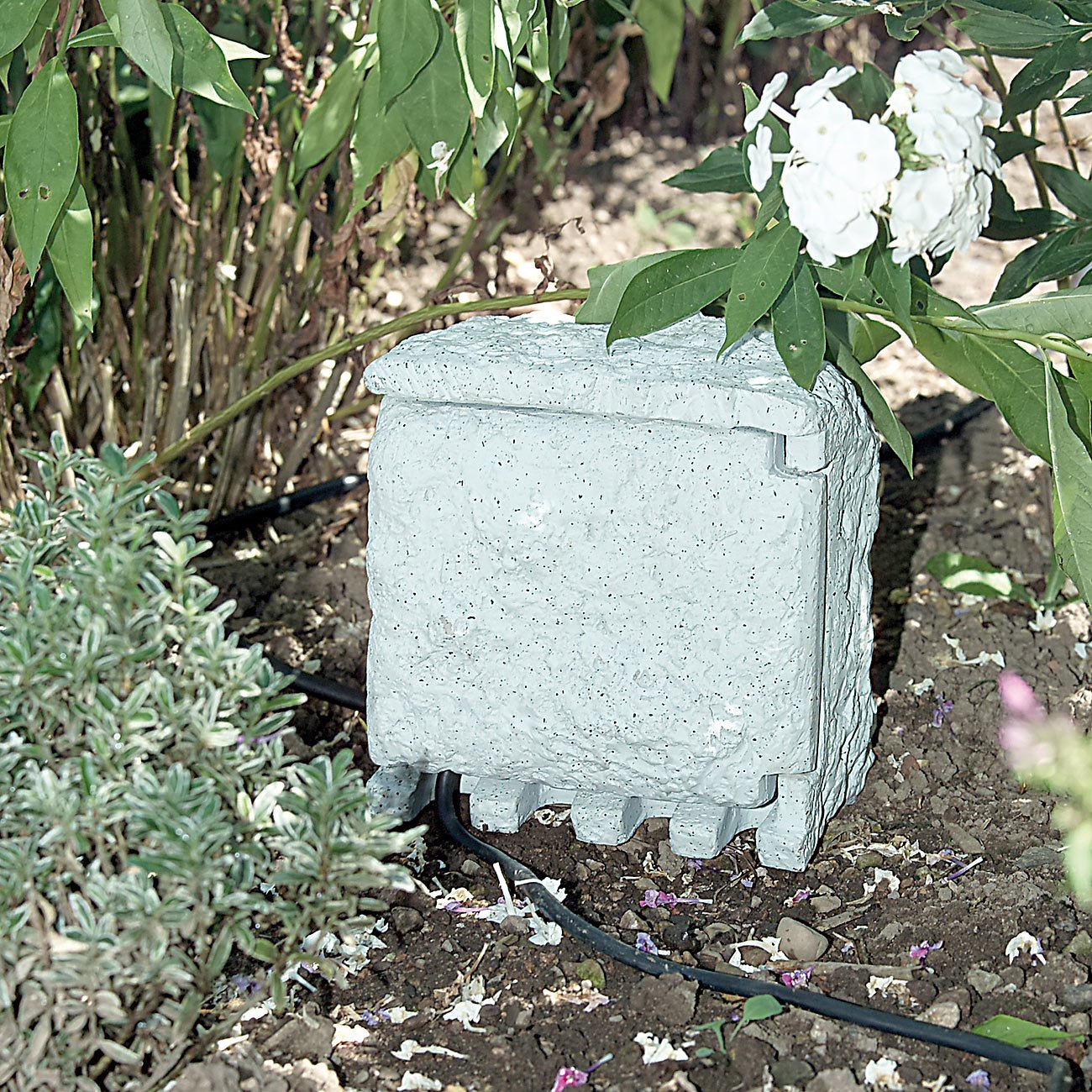 Royal Gardineer presa a spina in pietra: 2-fach-Gartensteckdose, con timer, 230 V, 3.680 W (presa da giardino impermeabile, prese esterne con timer, effetto pietra)