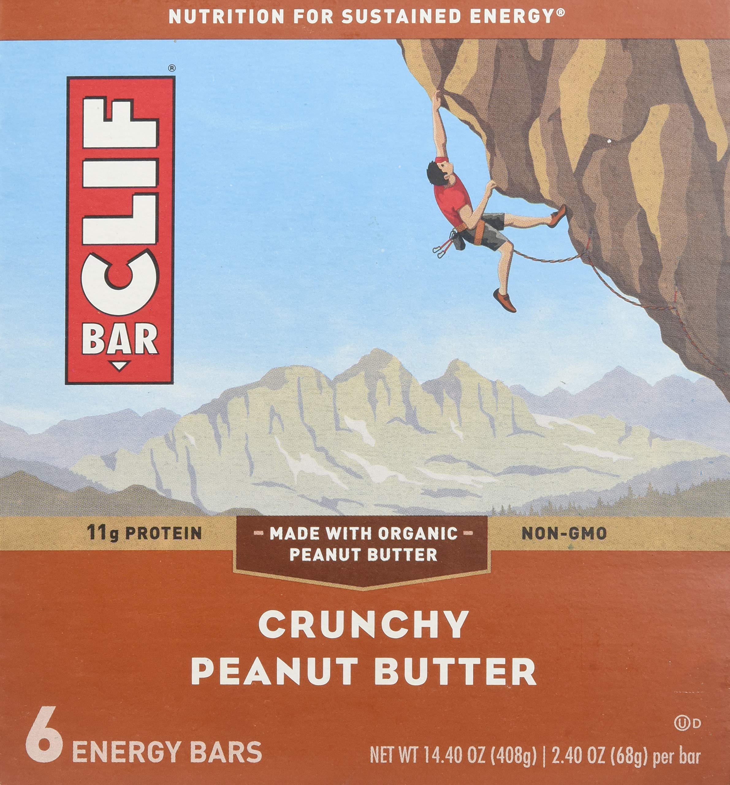 CLIF Crunchy Peanut Butter Bar 2.4 OZ (Pack of 6)