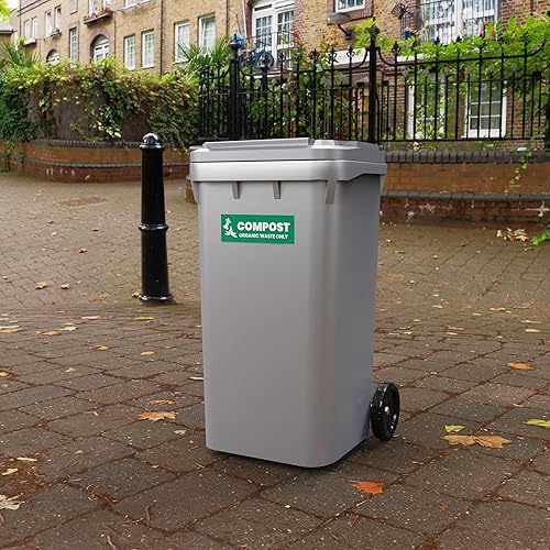 Miniatura 3 de Adhesivo de compost, etiqueta para contenedores de residuos orgánicos, resistente, clasificación para exteriores, ultra duradera y resistente a la