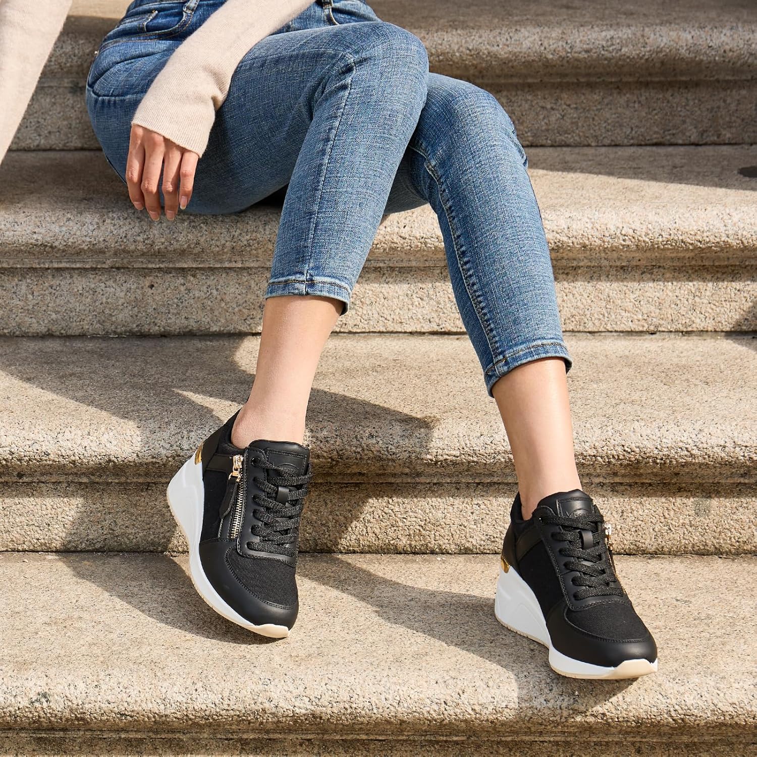 Viscozzy High Heel Wedge Sneakers for Women - Image 8