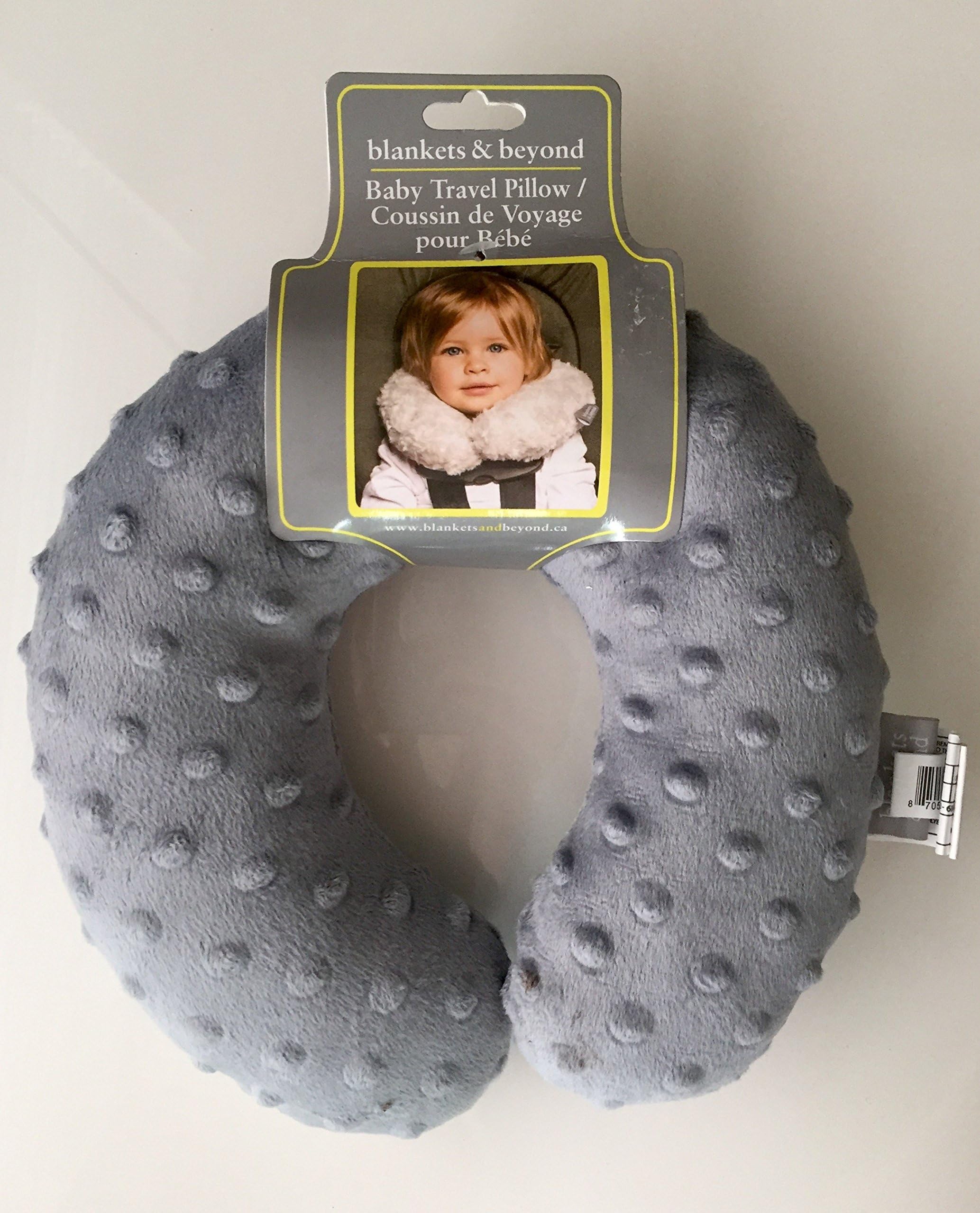 Blankets & Beyond Baby Travel Pillow - Light Grey