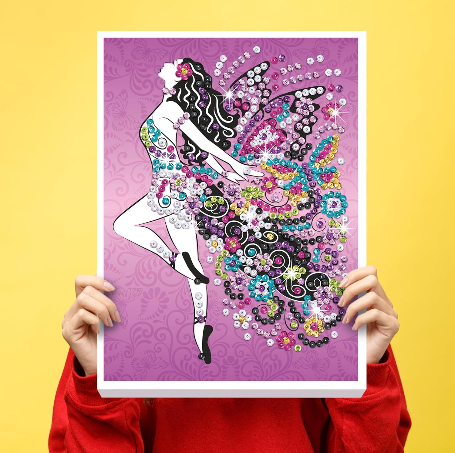 Kitfix - Sequin Art Craft Teen - Fairy - Creative Set - 21 x 28cm - Craft Kit for Children, Teenagers and Adults Aged 8+ - 2205