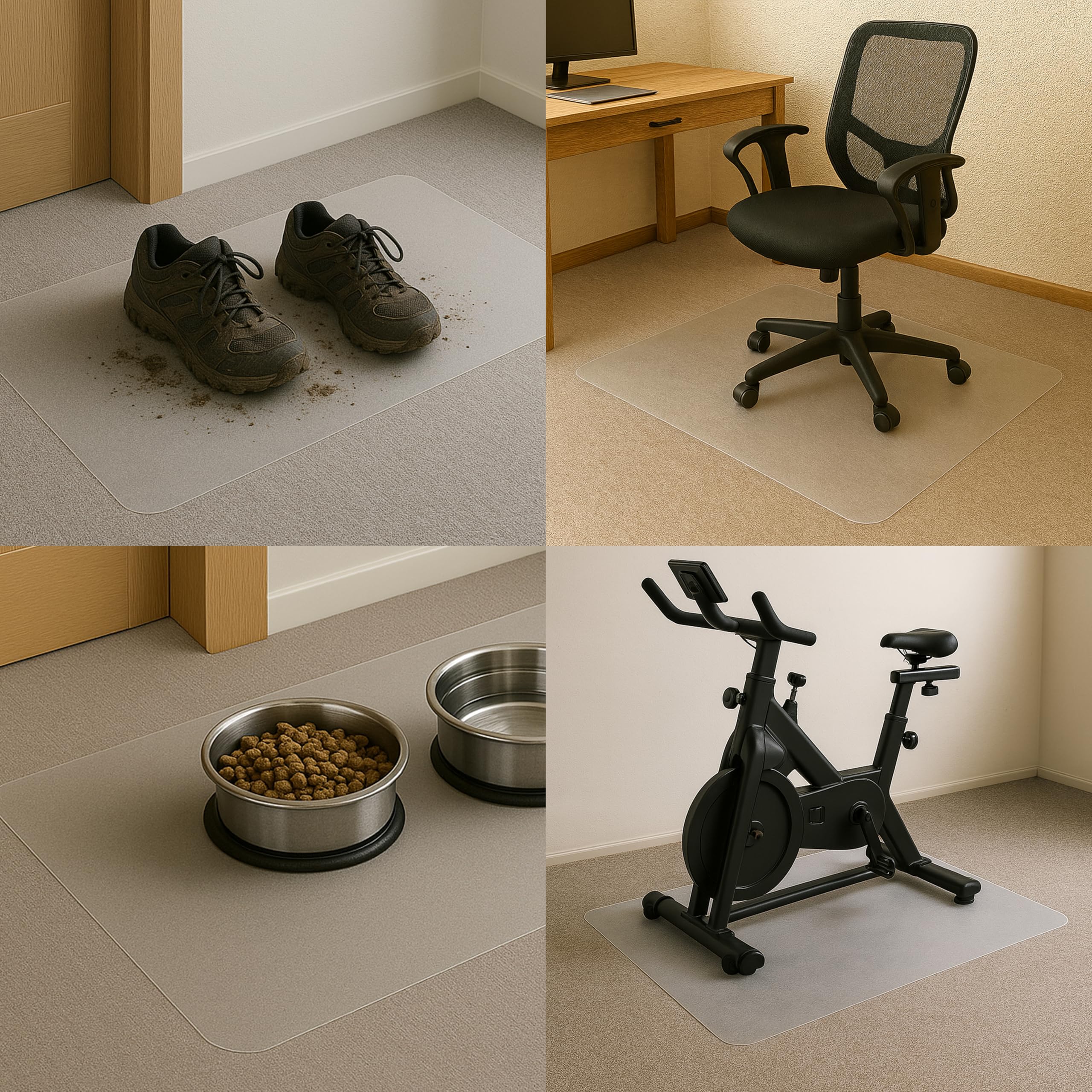 FLOORTEX alfombrilla de protección 116 x 150 cm ULTIMAT II antideslizante para suelos enmoquetados, transparente, 100% policarbonato, protección del suelo