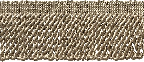 Miniatura 21 de Borde de flecos de lingote de 2 1/2 pulgadas (estilo # EF25) rosa polvoriento #K13 (rosa claro) paquete de 5 yardas (15 pies/14.8 ft)