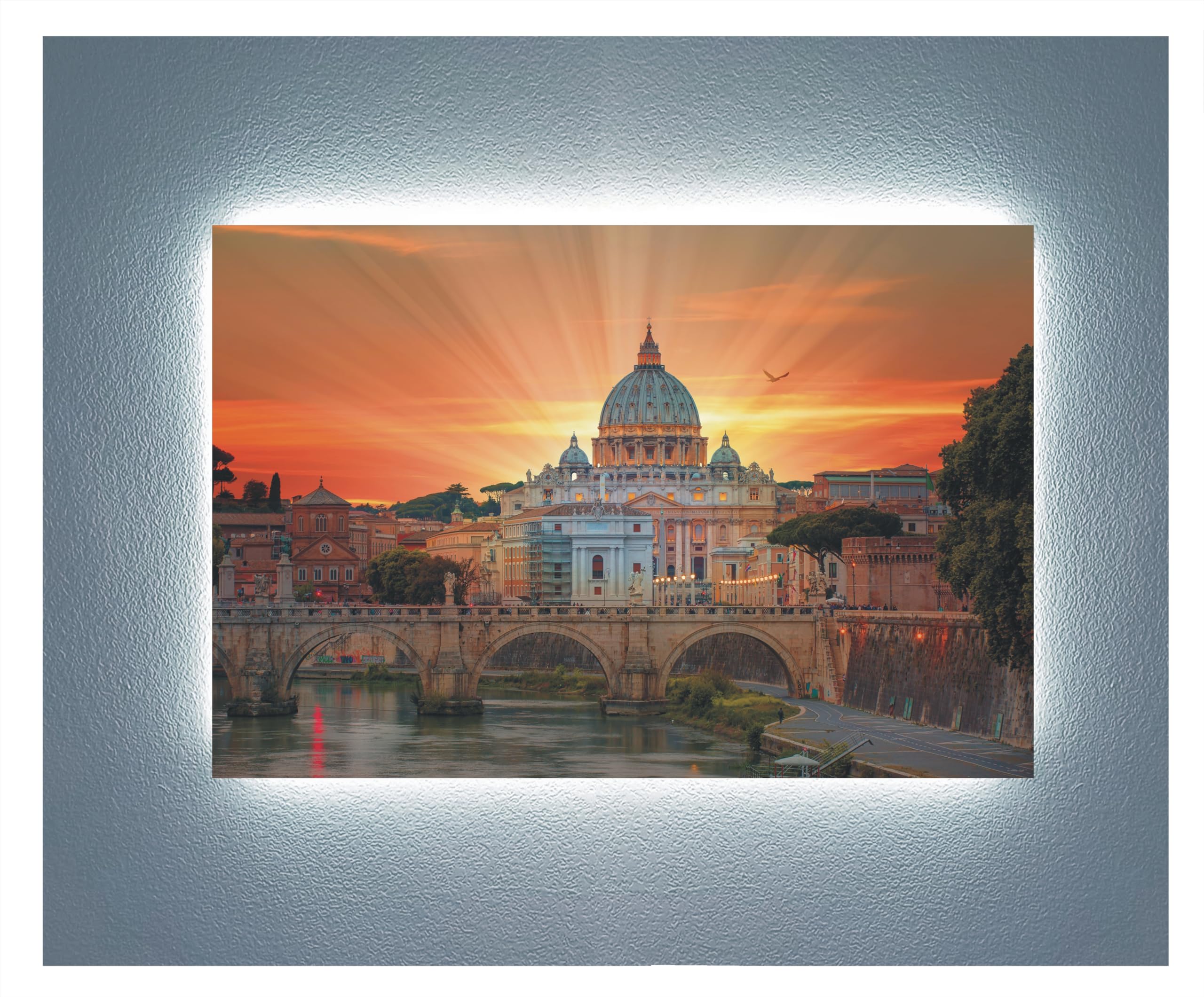 Tableau méthacrylate LED Basilique Saint-Pierre vue ensoleillée pour salon