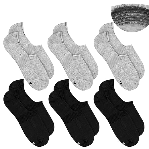 Kit 6 Pares Meias Sapatilha com Silicone Super Invisível Esportiva Yoga Mash Unissex Adulto