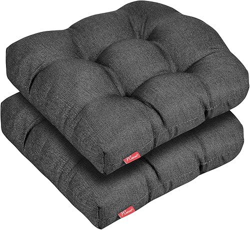 Pcinfuns Cojines de asiento para exteriores, 19 x 19 x 5 pulgadas, cojines de relleno grueso con esquinas redondas para sillas de patio, cojín para