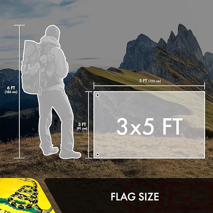 Bandera G128 Gadsden No Pises Sobre Mí 3x5 Pies Poliéster 210D miniatura 2