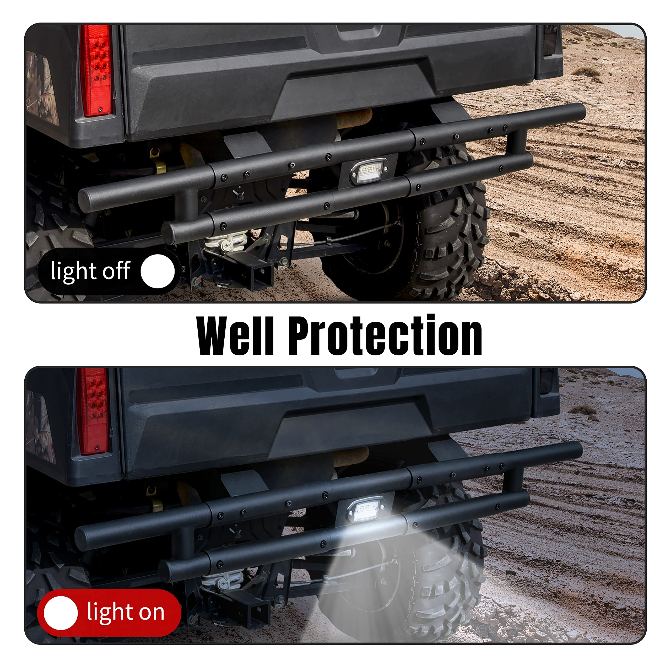 KATIMOTO Combined Rear Bumper With LED Light For Polaris Ranger