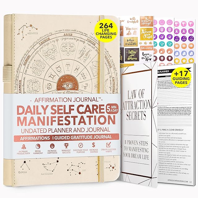 Law of Attraction Life & Goal Planner - A 90 Day Journey Creating Your Dream Life - Personal Gratitude Journal, Week Success Planner, Vision Board & Organizer + Planner Stickers