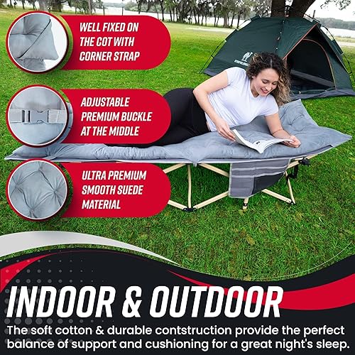 Miniatura 5 de VaygWay Colchón plegable para catre y cuna para acampar al aire libre, suave, cómodo, ligero, grueso, de algodón, para senderismo, viajes,