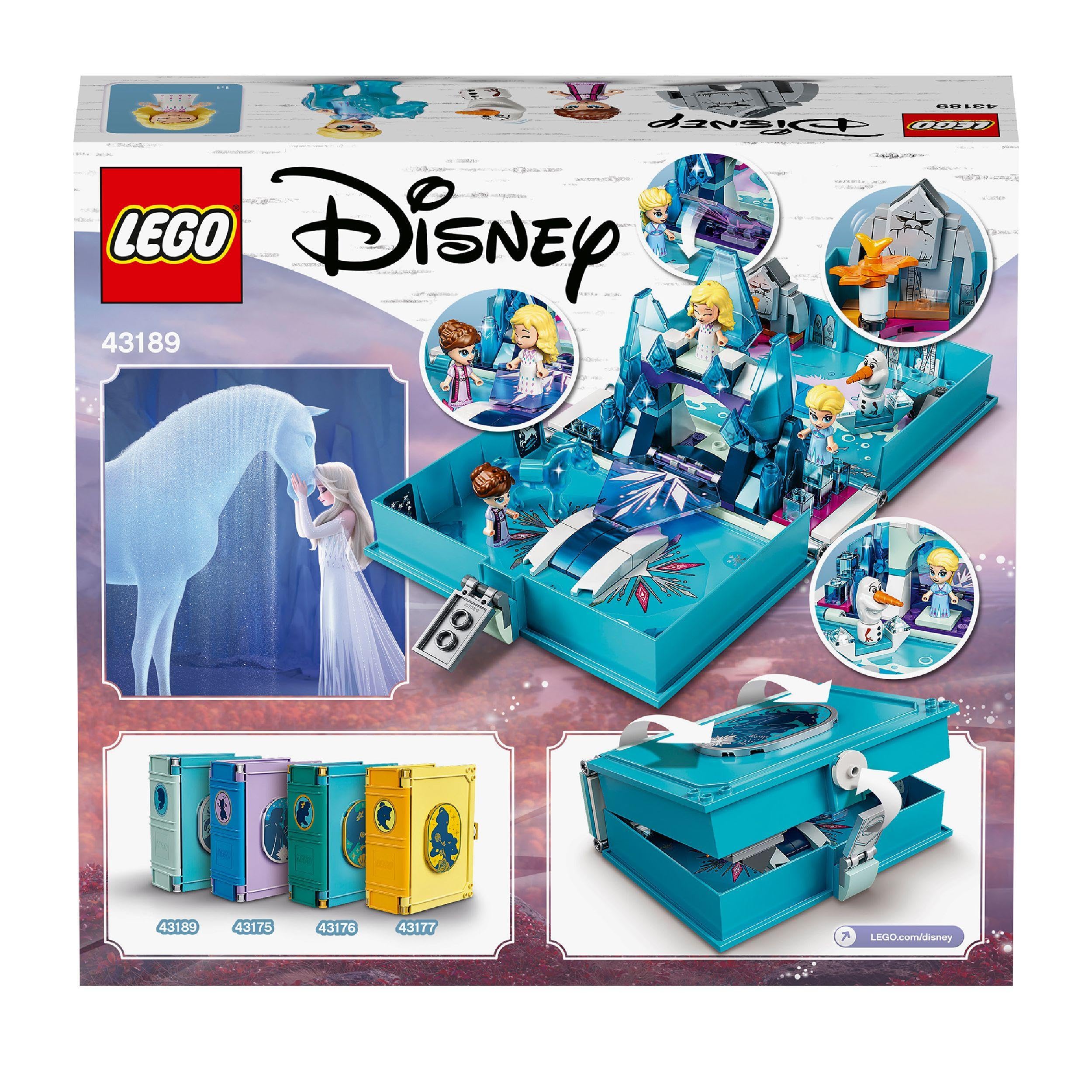LEGO Disney Elsa e le Avventure Fiabesche del Nokk, Libro Apribile e Portatile, Mini Bamboline e Cavallo Giocattolo, Giochi Creativi per Bambini 43189