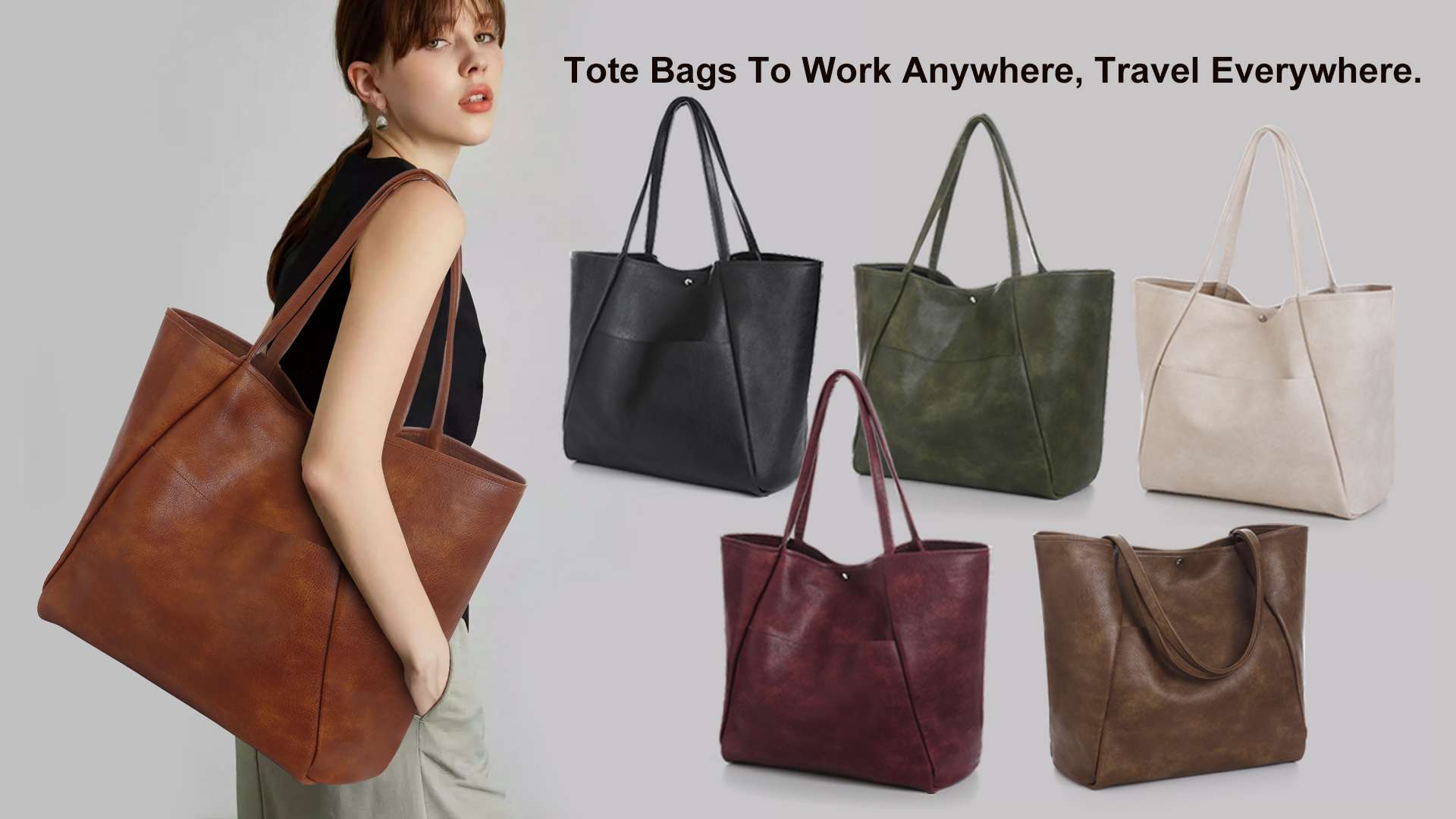 Amazon.com: Black Tote Bag for Women Work 25L Large Travel