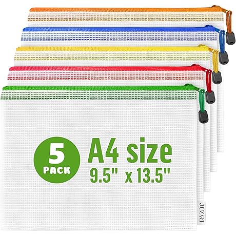 5 Pack Mesh Zipper Pouch Organizers