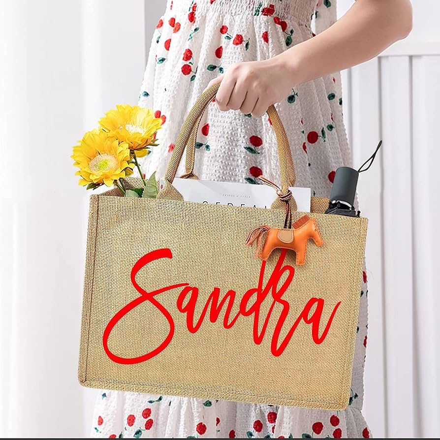 バッグ LALALA Amazon.com: Lalala Gift Land Personalized Beach Burlap Bags