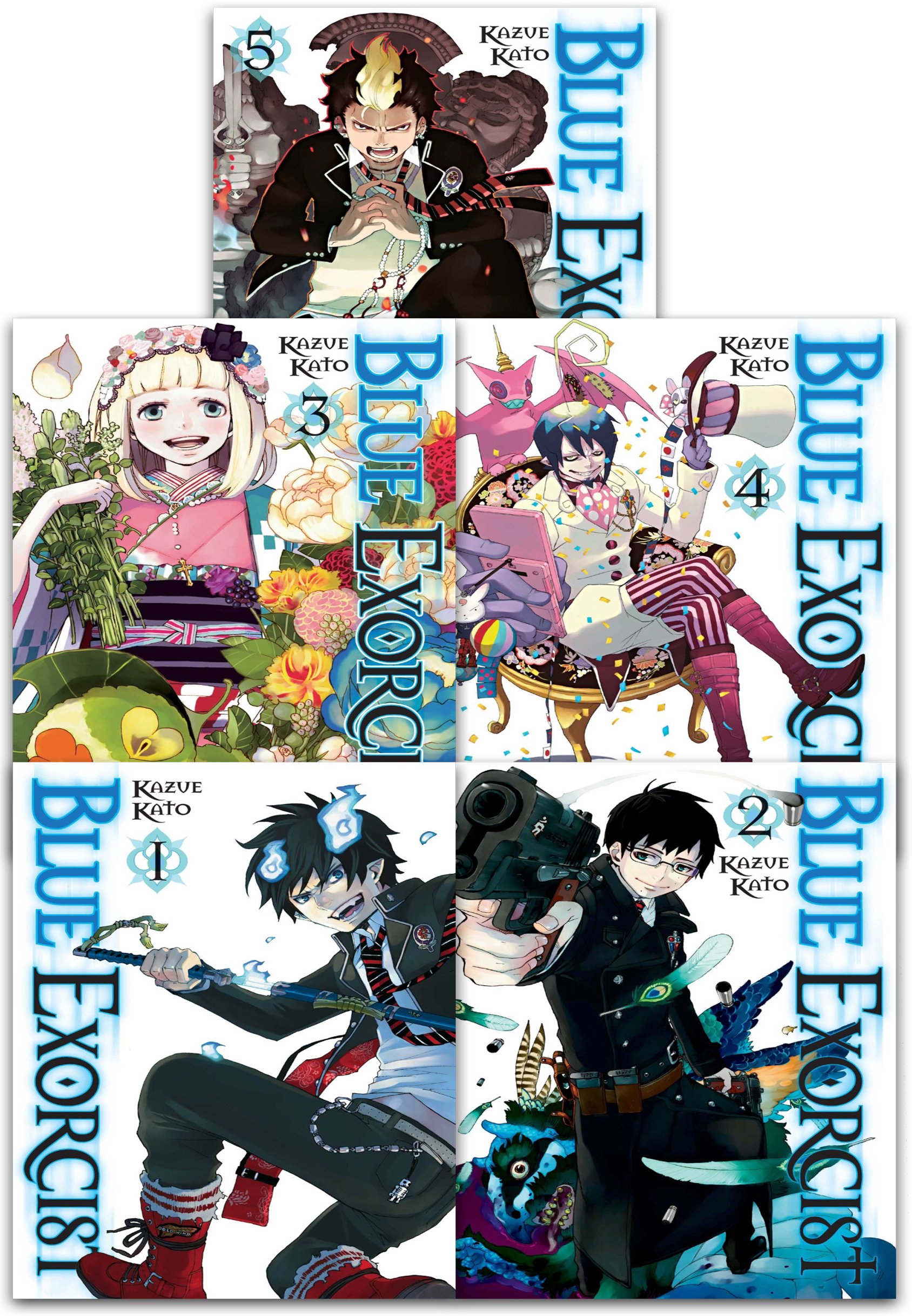 Blue Exorcist Volume 1-5 Collection 5 Books Set (Series 1) by Kazue Kato