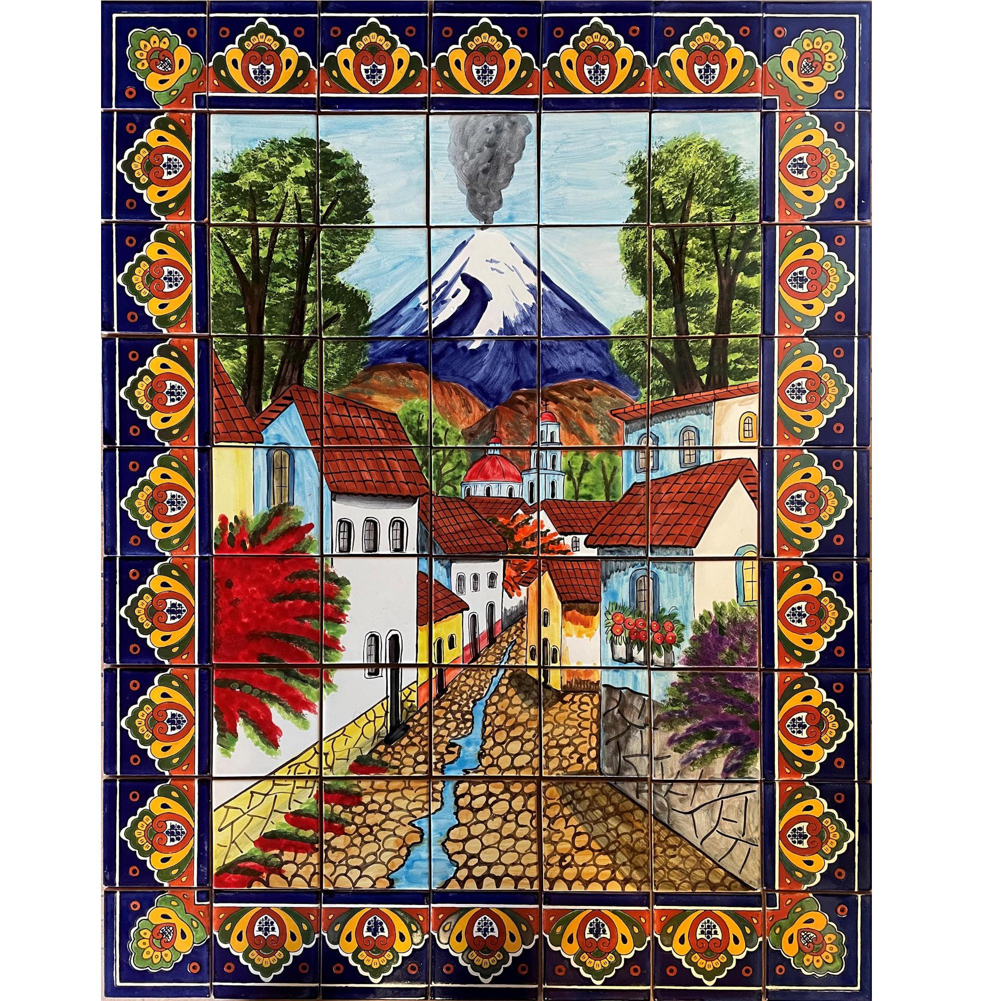 Fine Crafts Imports Volcano Clay Talavera Tile Mural